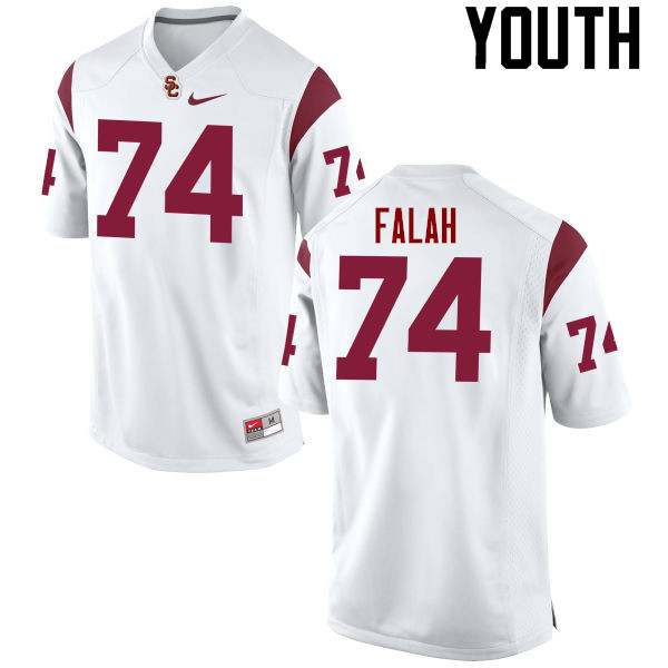Youth #74 Nico Falah USC Trojans College Football Jerseys-White